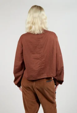 Pleat Shirt in Brown