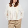 Pleat Shirt in Cream