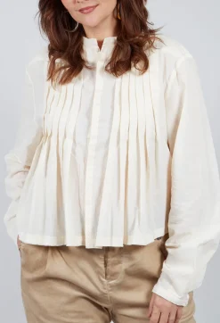 Pleat Shirt in Cream