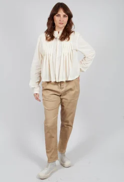 Pleat Shirt in Cream