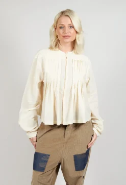Pleat Shirt in Cream