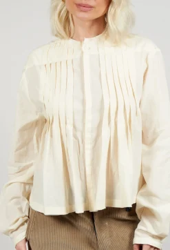Pleat Shirt in Cream