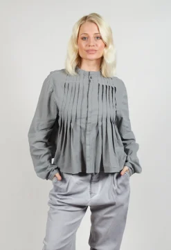 Pleat Shirt in Slate