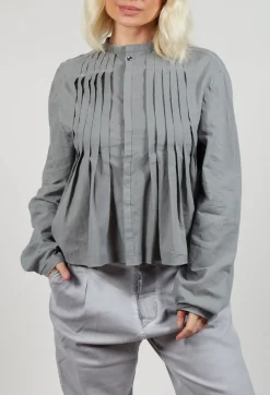 Pleat Shirt in Slate