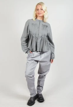 Pleat Shirt in Slate