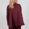 Pleat Top in Merlot Cloud