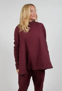 Pleat Top in Merlot Cloud