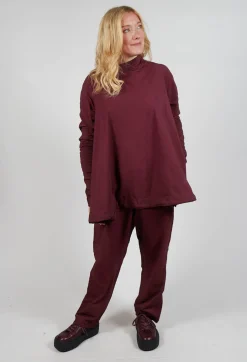 Pleat Top in Merlot Cloud