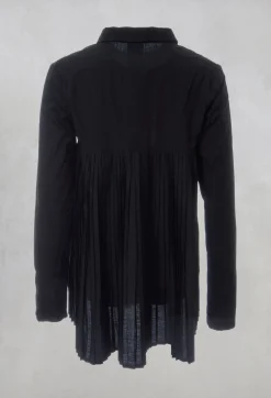 Pleated Back Shirt in Black
