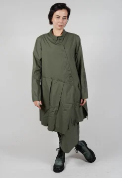 Pleated Hem Shirt Dress in Camp Print