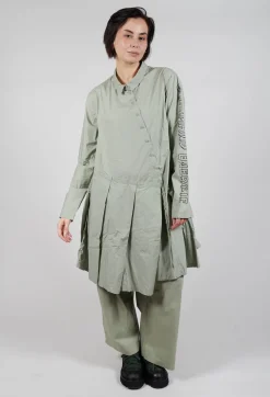Pleated Hem Shirt Dress in Defender Print