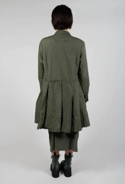 Pleated Hem Shirt Dress in Camp Print