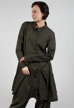 Pleated Hem Shirt Dress in Jungle Print
