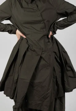 Pleated Hem Shirt Dress in Jungle Print