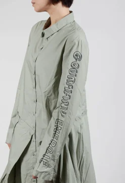 Pleated Hem Shirt Dress in Defender Print