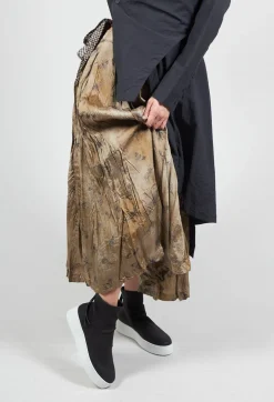 Pleated Lona Skirt in Bronze