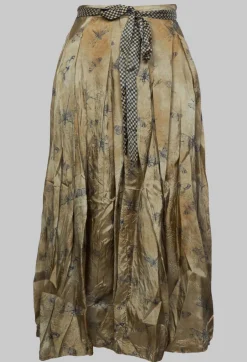 Pleated Lona Skirt in Bronze