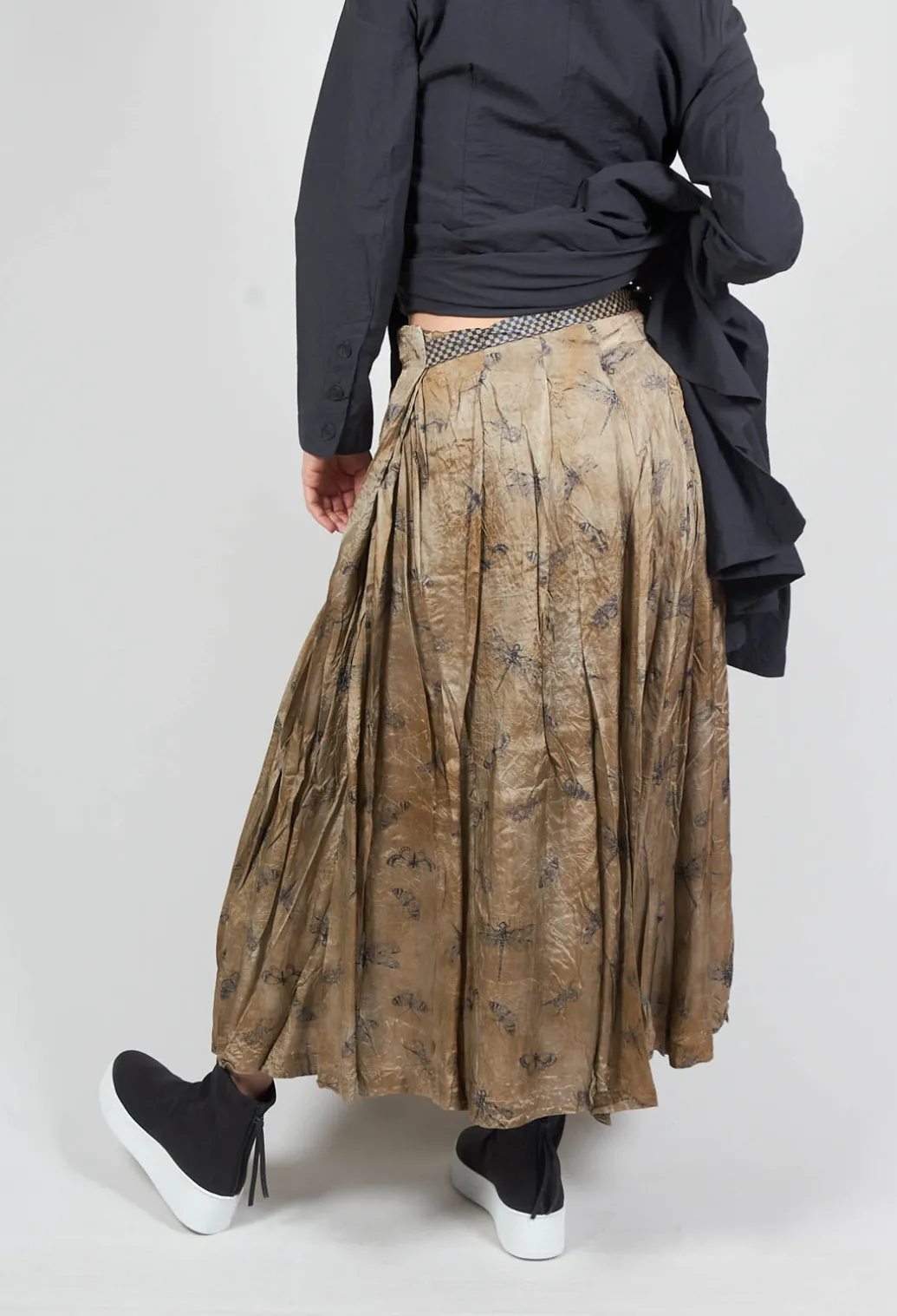 Pleated Lona Skirt in Bronze