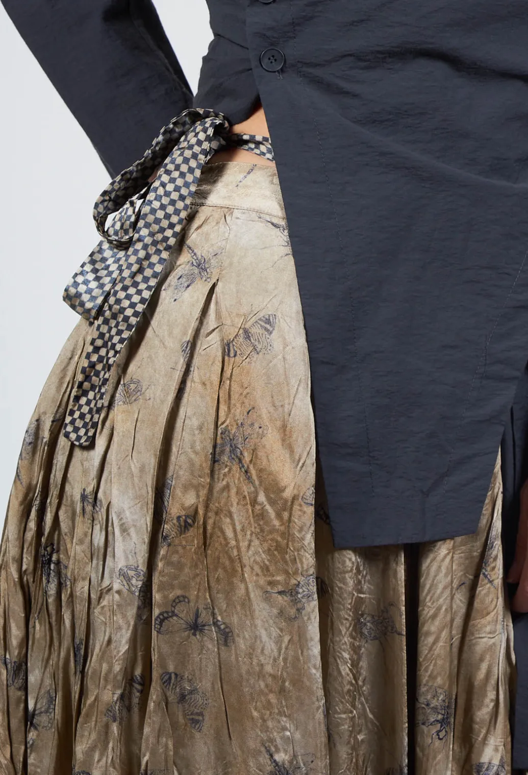 Pleated Lona Skirt in Bronze