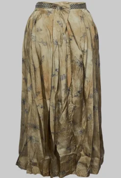 Pleated Lona Skirt in Bronze