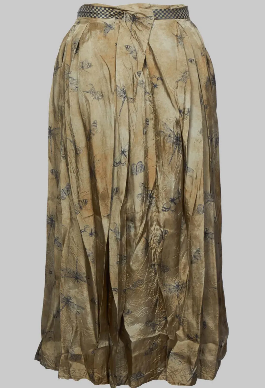 Pleated Lona Skirt in Bronze