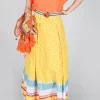 Pleated Maxi Skirt in Yellow