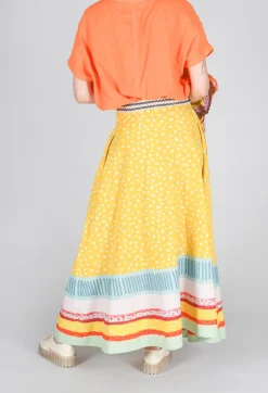 Pleated Maxi Skirt in Yellow