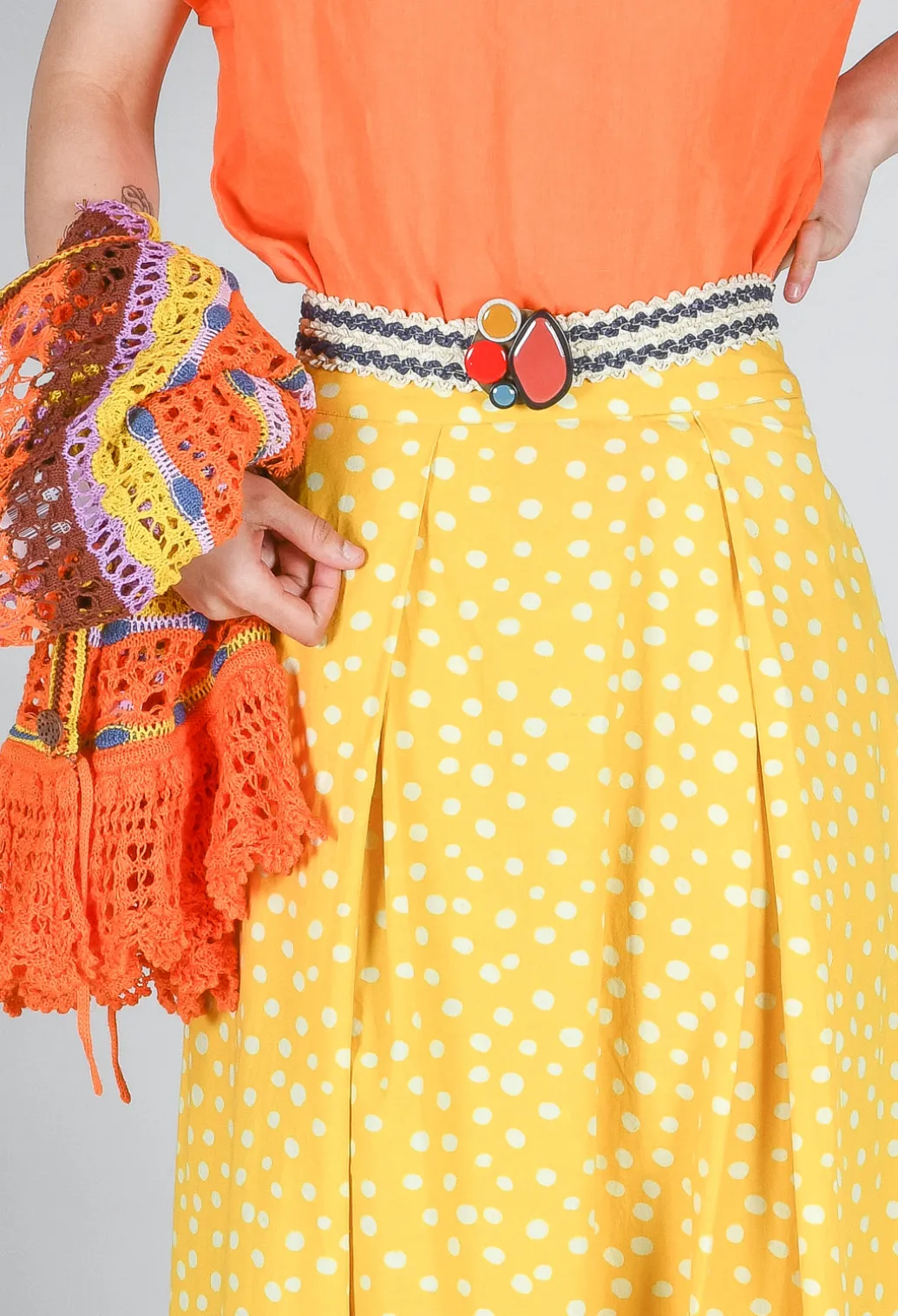 Pleated Maxi Skirt in Yellow