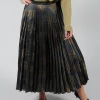 Pleated Midi Skirt in Grigio / Moro / Lime
