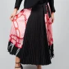 Pleated Midi Skirt in Nude
