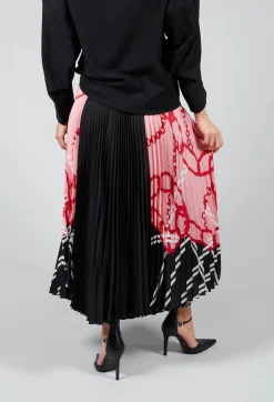 Pleated Midi Skirt in Nude