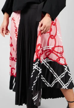 Pleated Midi Skirt in Nude