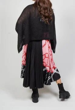 Pleated Midi Skirt in Nude