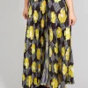 Pleated Midi Skirt in Yellow