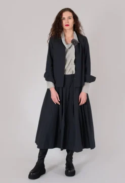 Pleated Nayati Skirt in Ardoise