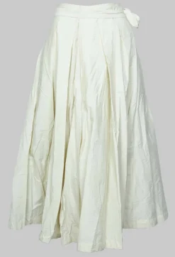 Pleated Nayati Skirt in White Clay