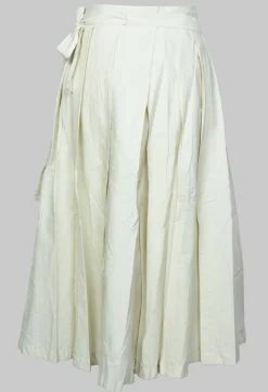 Pleated Nayati Skirt in White Clay