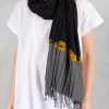 Pleated Scarf in Black/Grey