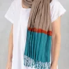 Pleated Scarf in Grey/Blue