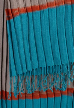 Pleated Scarf in Grey/Blue