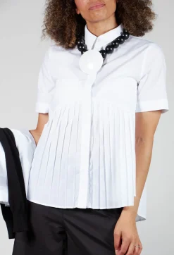 Pleated Shirt in White