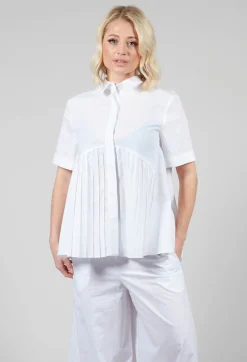 Pleated Shirt in White