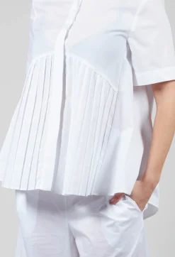 Pleated Shirt in White