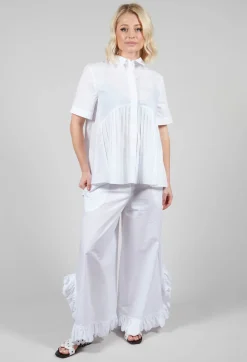 Pleated Shirt in White