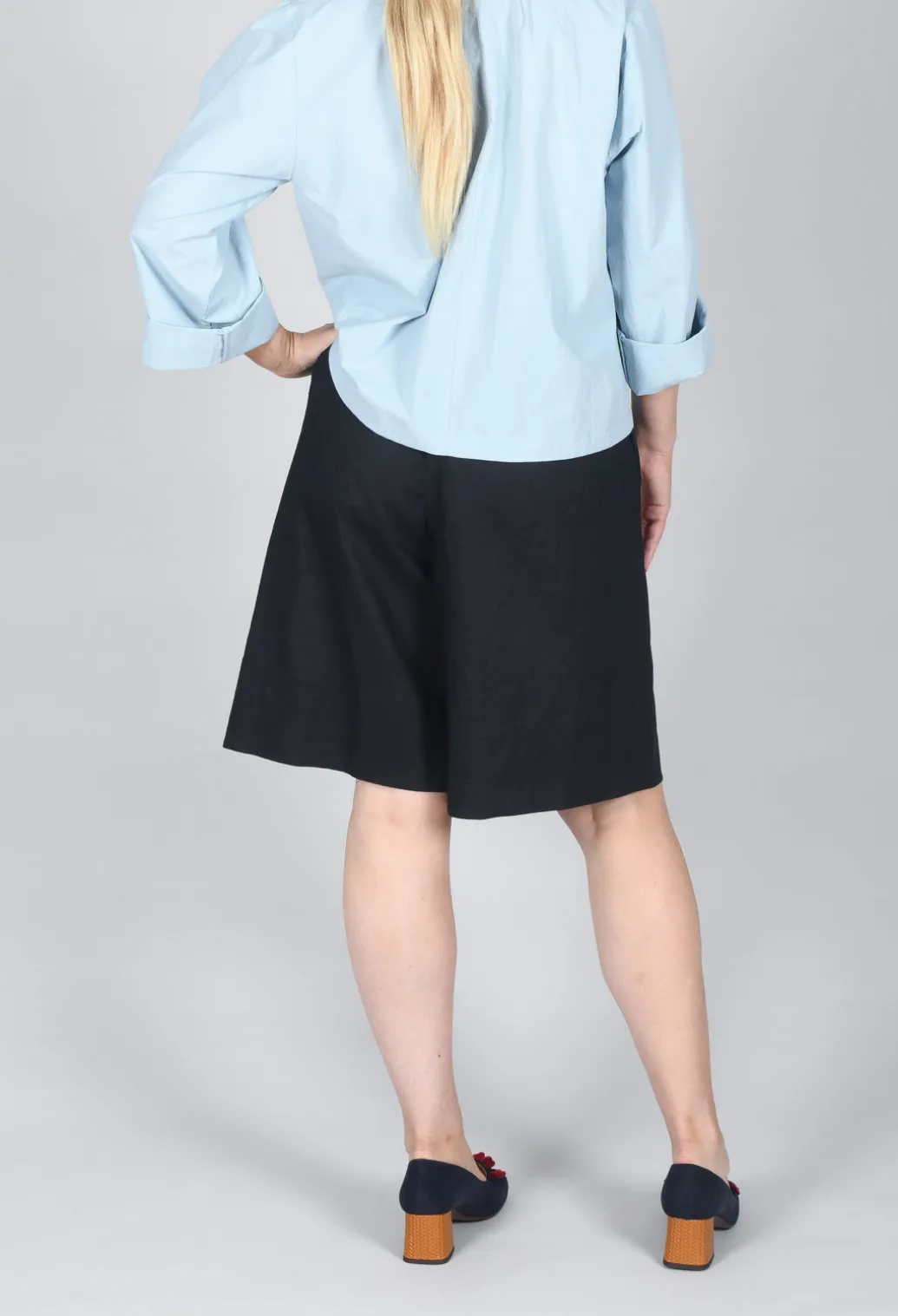 Pleated Shorts in Black