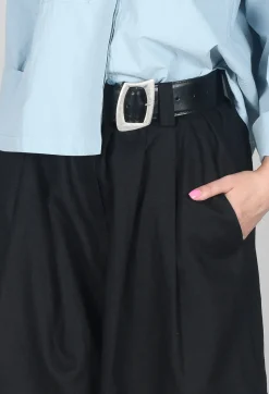 Pleated Shorts in Black