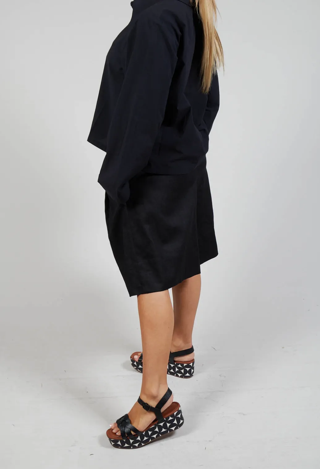 Pleated Shorts in Black