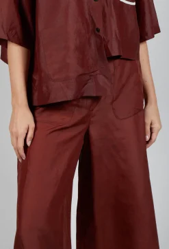 Pleated Silk Trousers in Copper