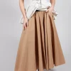 Pleated Skirt in Camel