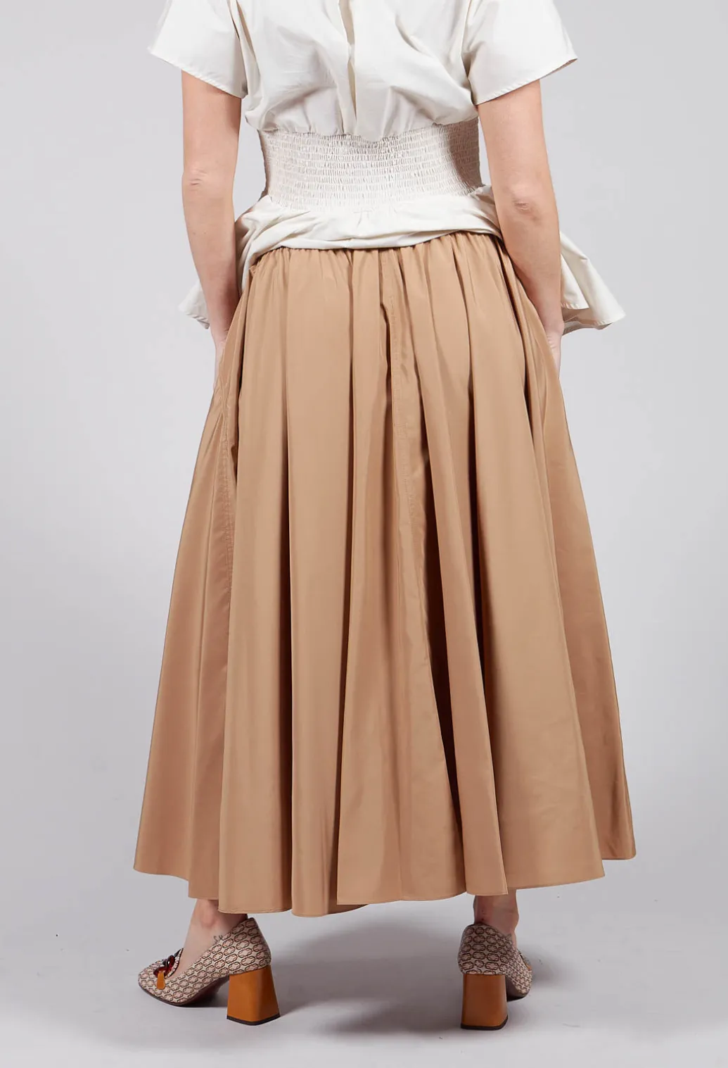 Pleated Skirt in Camel